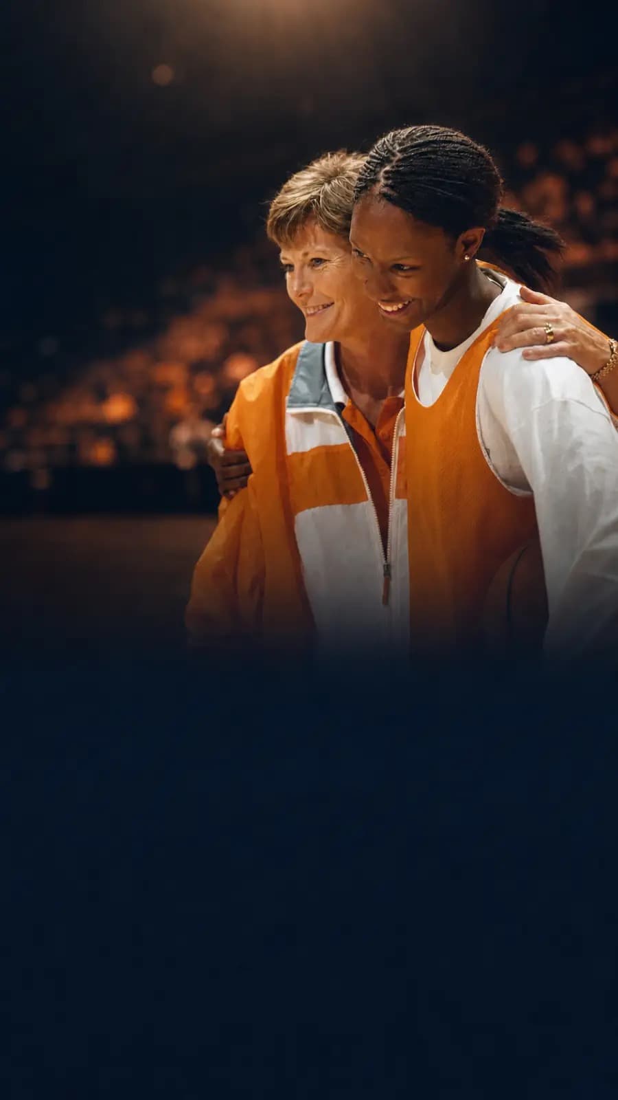 Coach Pat Summitt coaching with focus and intensity on the court